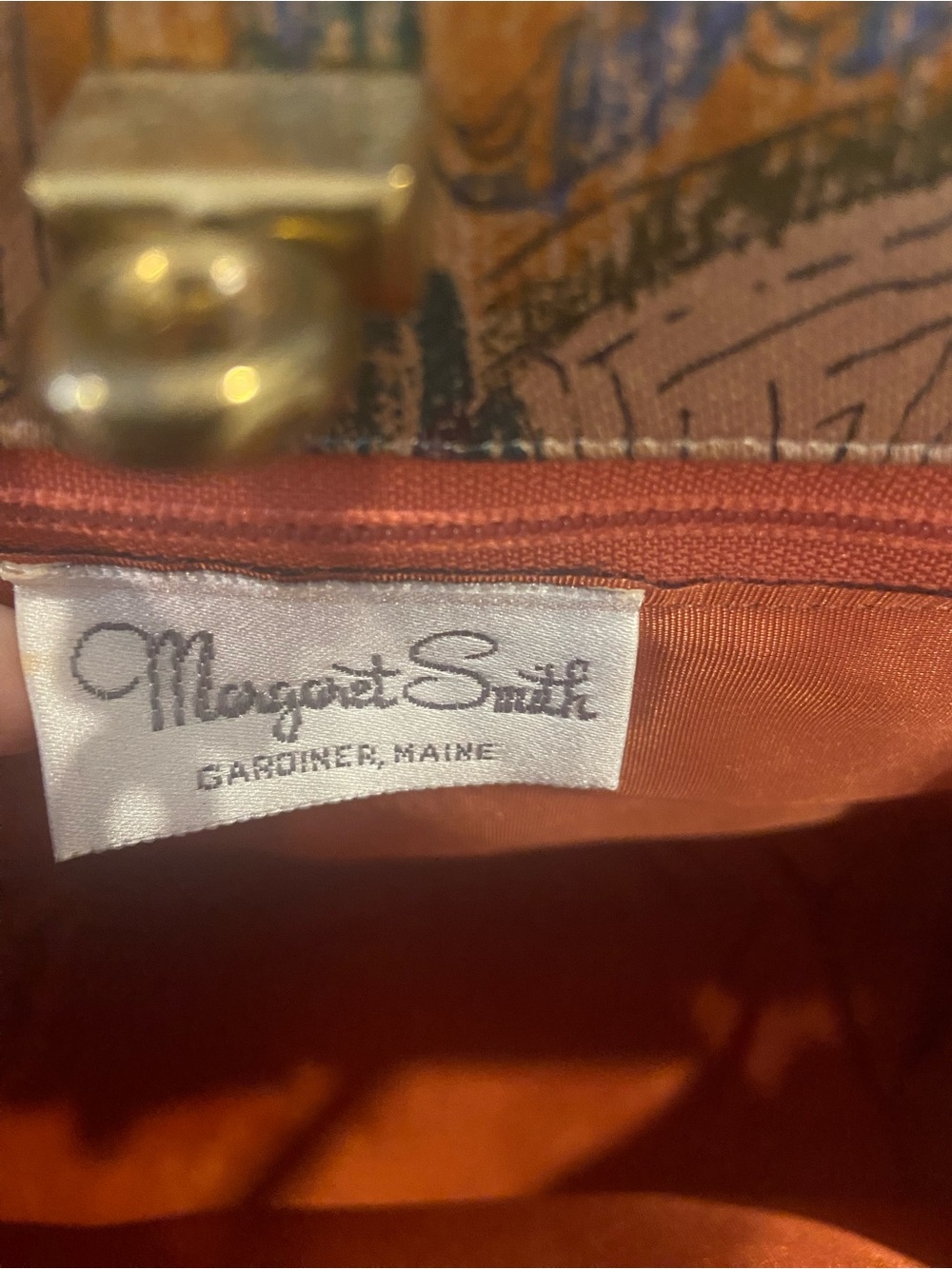 Vintage Margaret Smith Purse Bag Fabric Print - Picture 2 of 8